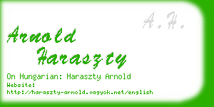 arnold haraszty business card